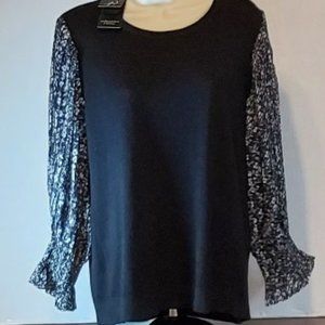 Womans Adrianna Papell New black & white blouse sz L